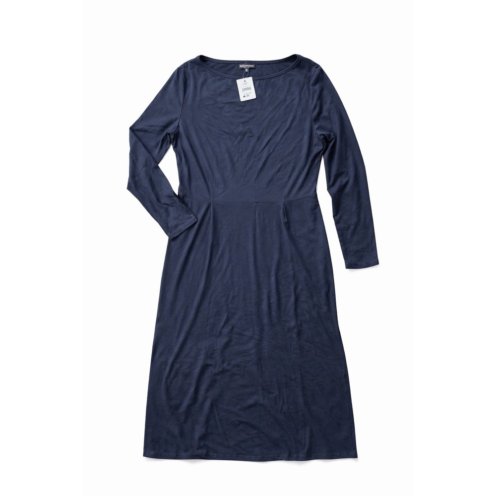 NEW J Jill Wearever Collection Deep Blue Midi Long Sleeve Knit Staple Sz Medium